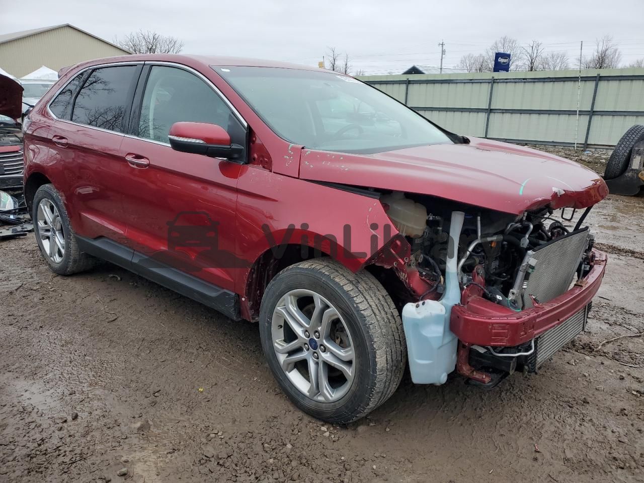 FORD EDGE 2018 RED  | 2FMPK4K92JBB84509 | Image 4